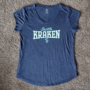 Seattle Kraken NHL AWomen's Navy Tee Large NWOT